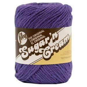 Lily Spinrite Sugars N Cream Yarn Solids "Grape" For Knitting & Crocheting